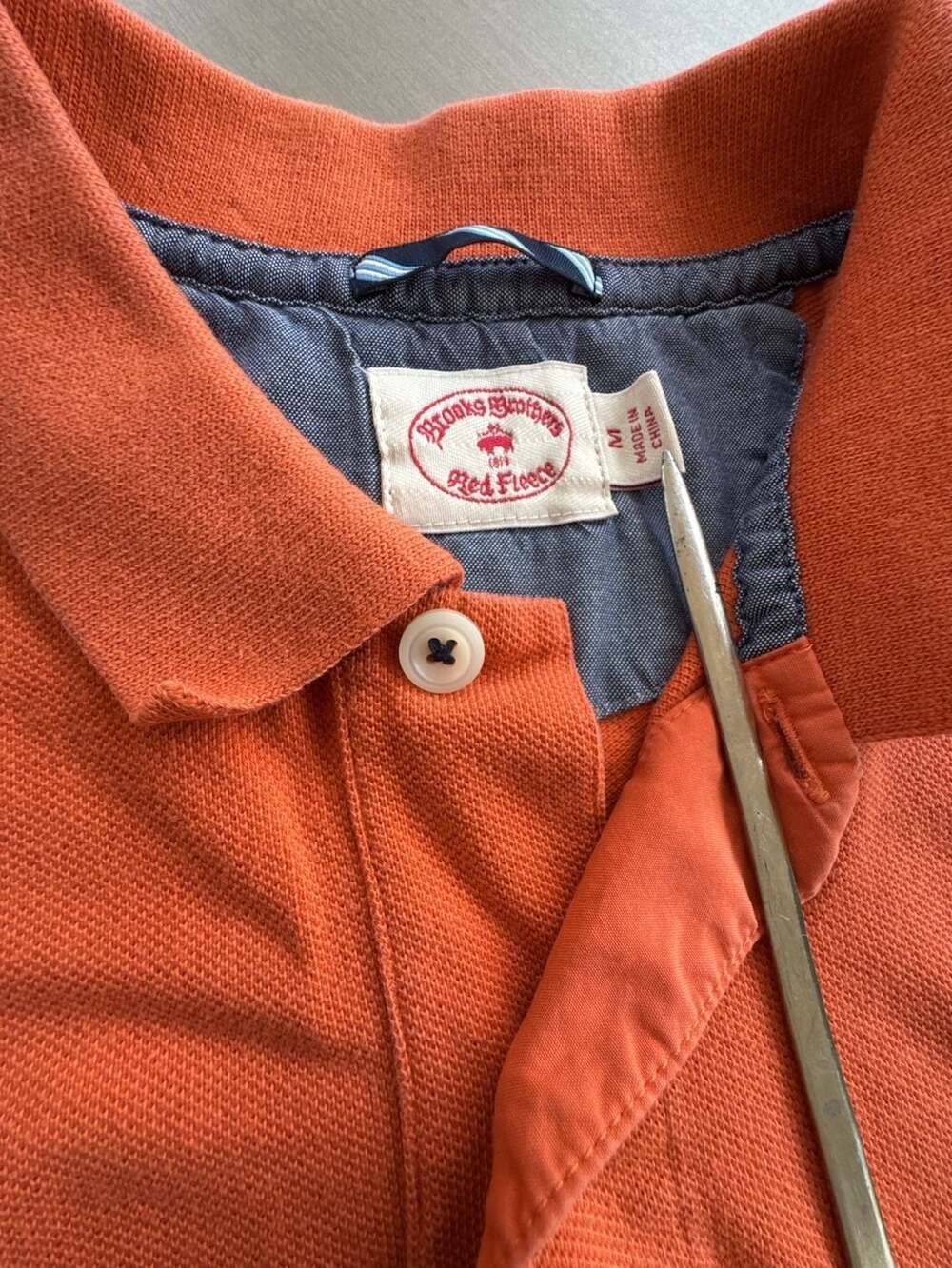 Brooks Brothers Red Fleece Polo Size M Orange